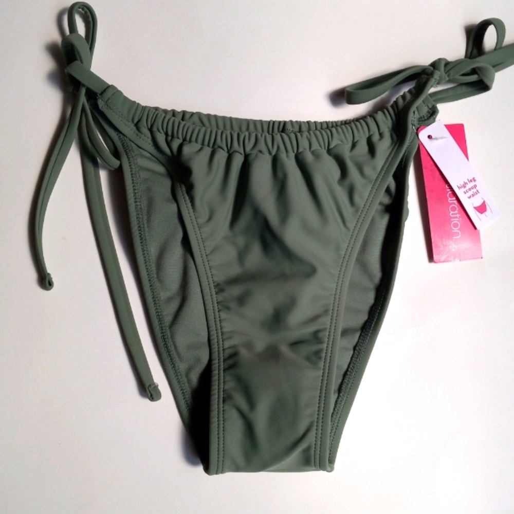 BIKINI BOTTOM HIGH LEG SCOOP WAIST